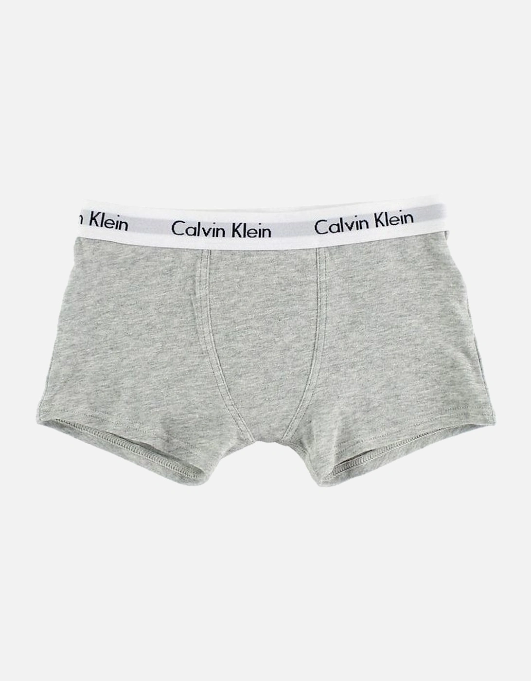 Boys 2-Pack Modern Cotton Boxer Trunks, Heather Grey / White