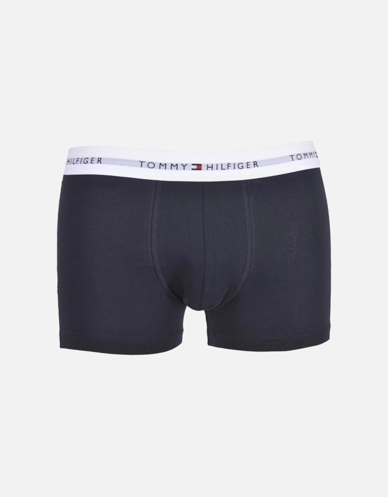 3-Pack Signature Cotton Boxer Trunks, Navy/White/Red