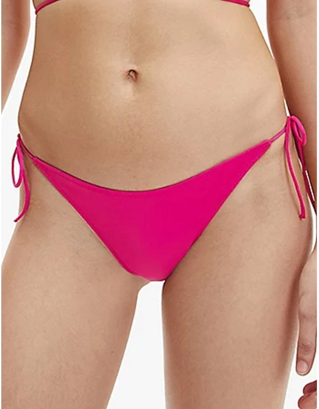 String Side Tie Bikini Bottom, CK One, Royal Pink