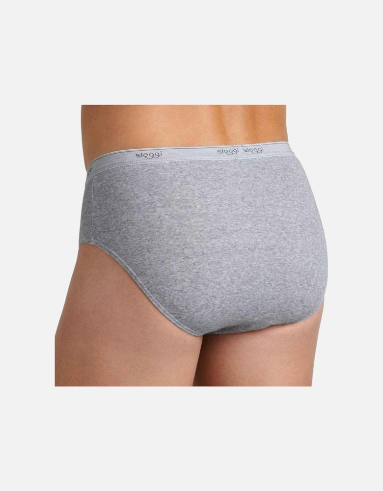 Basic Men's Midi Brief, Grey Melange