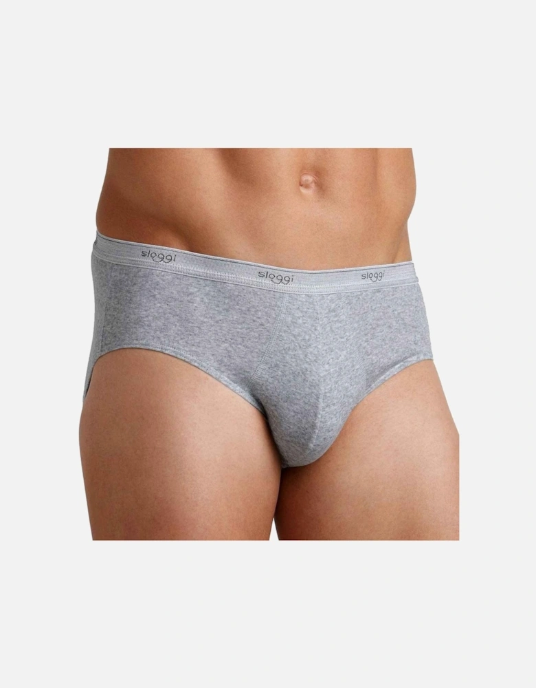 Basic Men's Midi Brief, Grey Melange