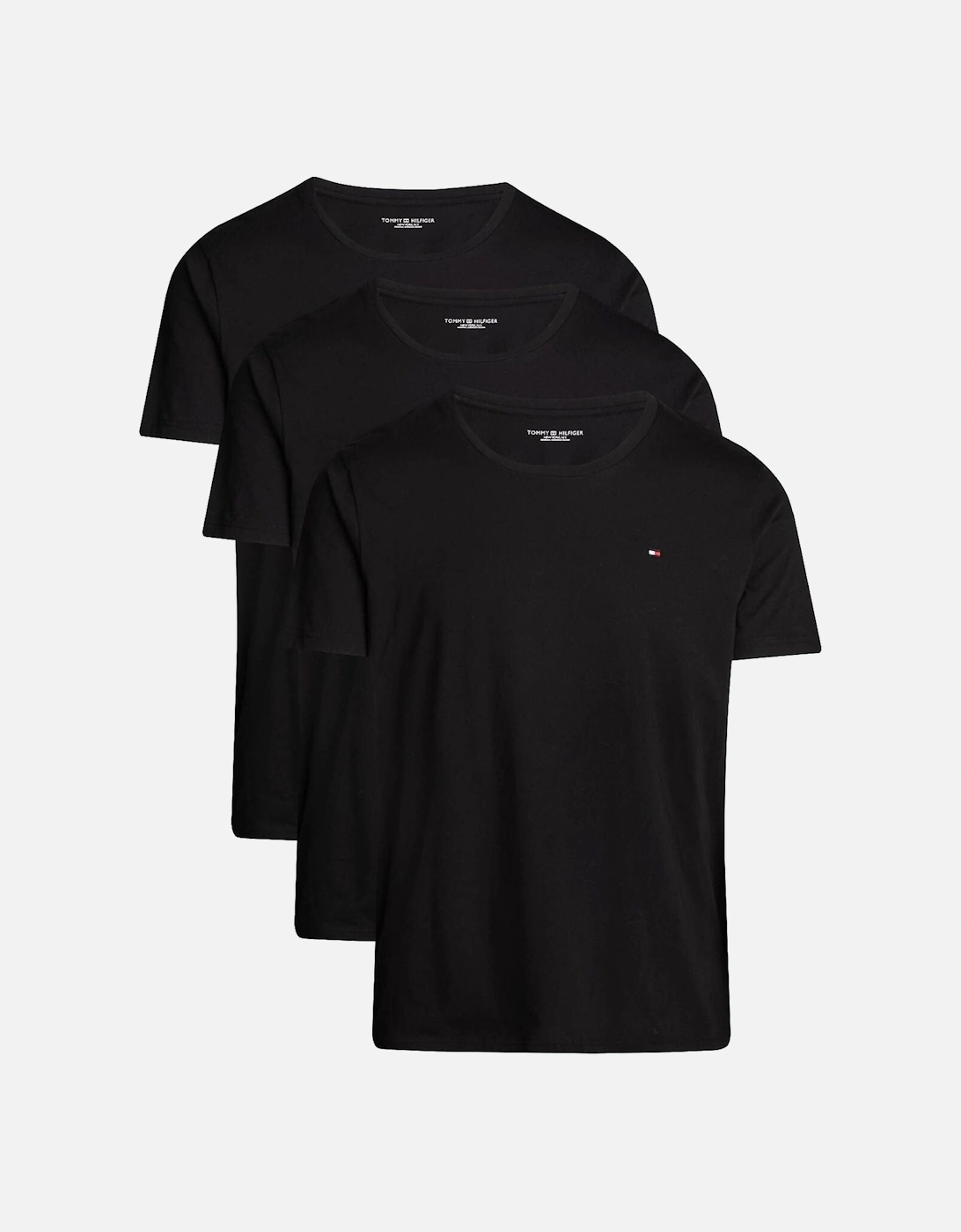 Tommy Hilfiger Men's 3-Pack Signature Cotton Essentials T-Shirts, Black - Size: 35/34/32/40