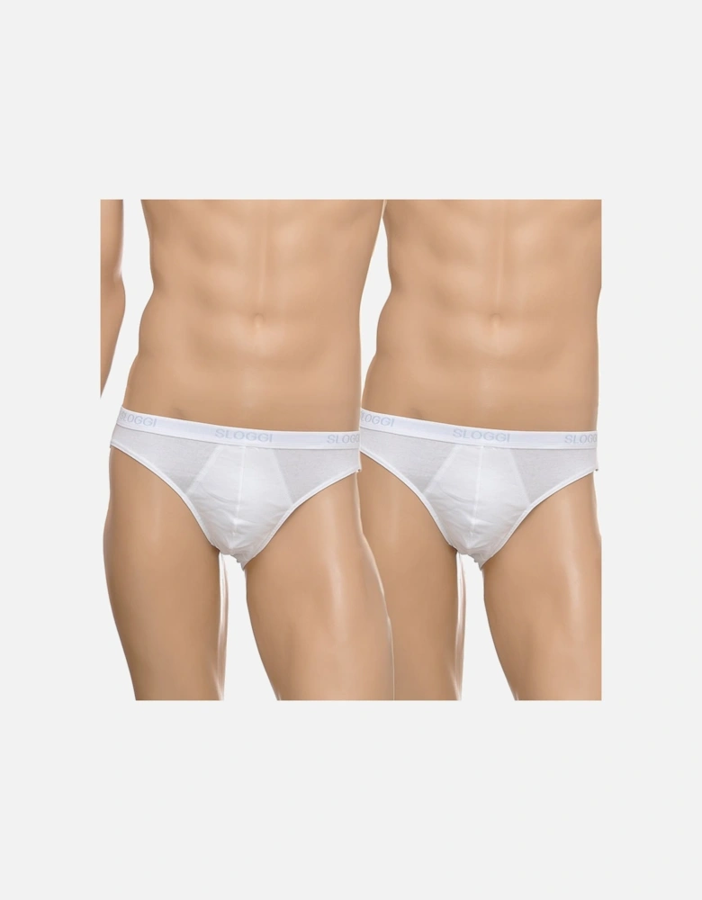 2-Pack Basic Men's Mini Briefs, White