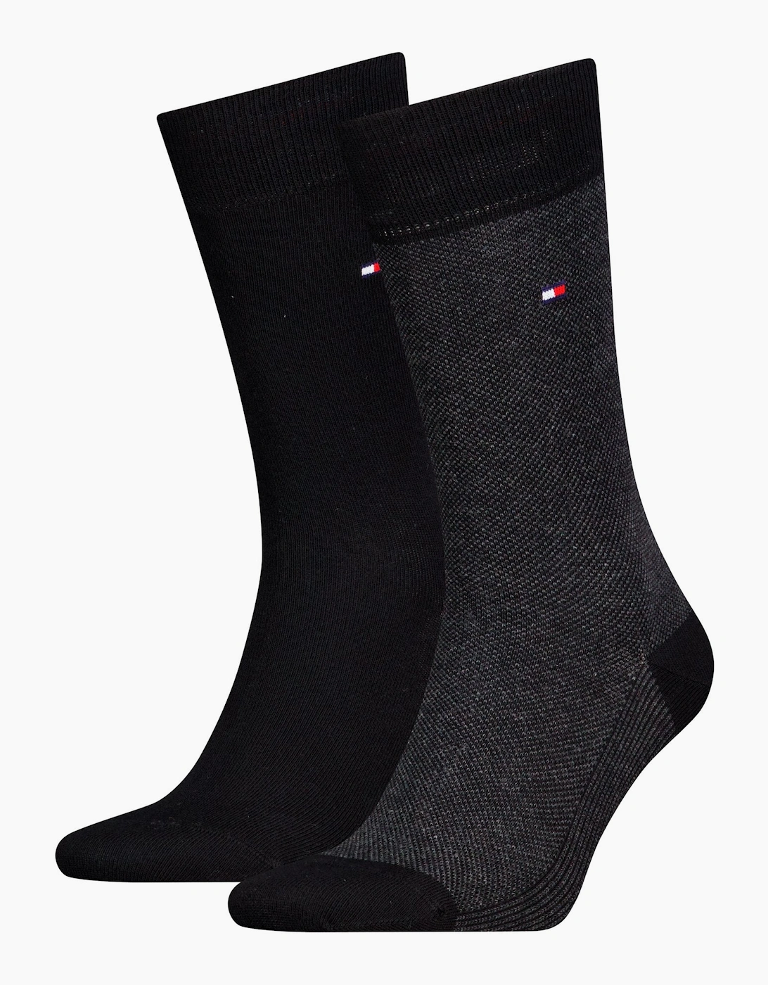 Tommy Hilfiger Men's Black/Black 2-Pack Birdeye Pattern Socks, - Size: 9/9.5/10/10.5/11/11.5/12