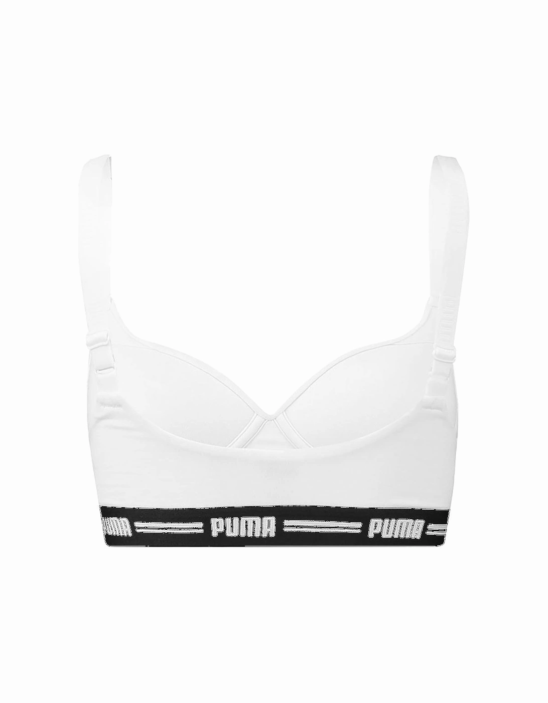 Striped Logo Padded Bra Top, White