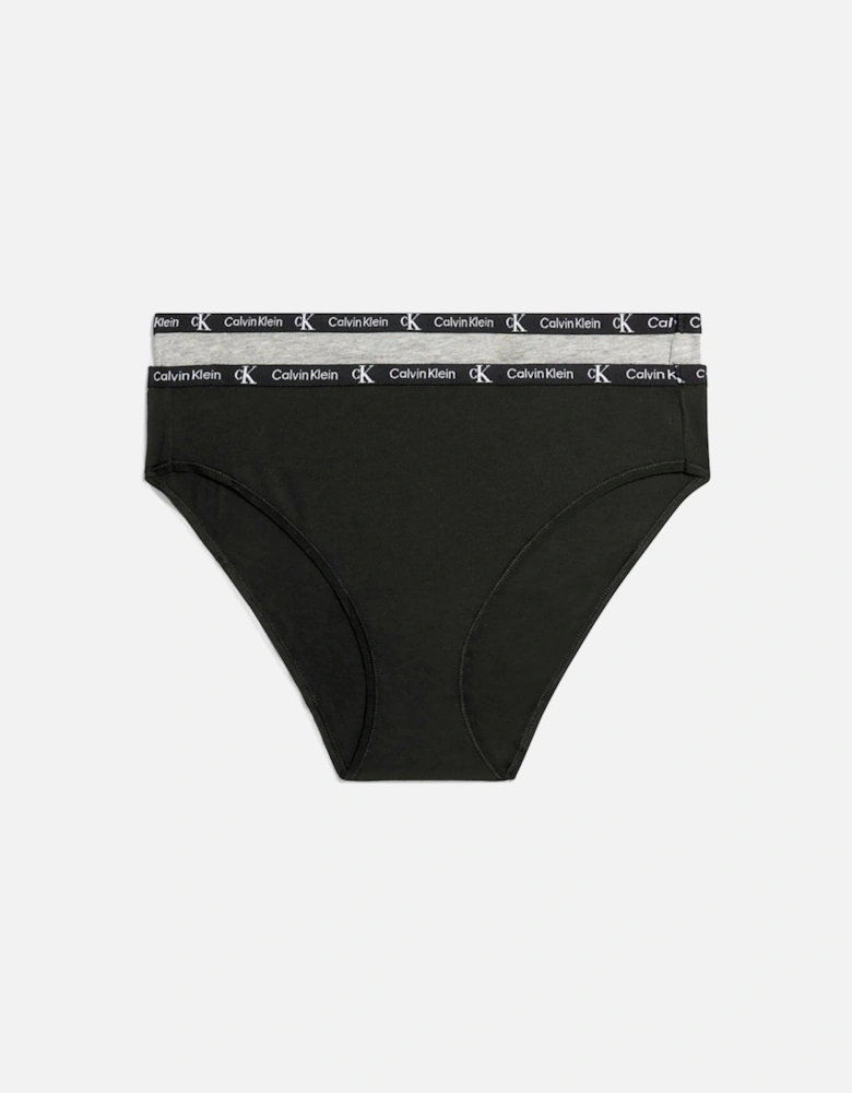 2-Pack CK 1996 Bikini Briefs, Black/Grey