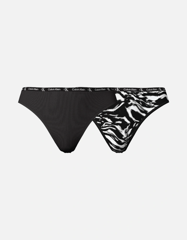 2-Pack CK 1996 Bikini Briefs, Black / Tiger Print