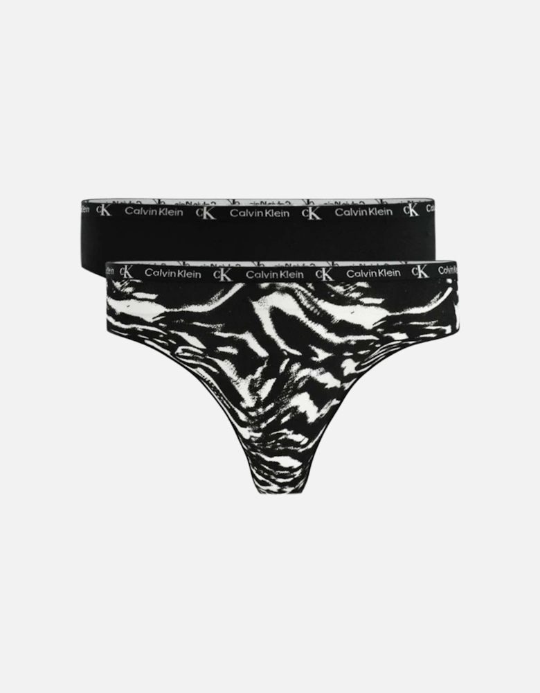 2-Pack CK 1996 Thongs, Black / Tiger Print