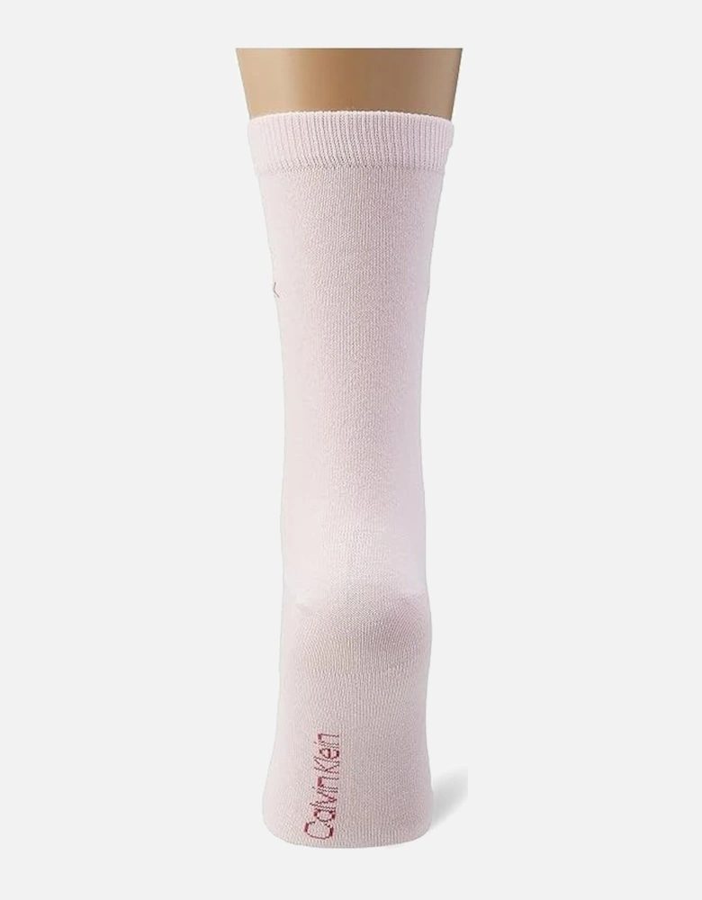 2-Pack Classic Embroidered Logo Women's Socks, Grey/Pink