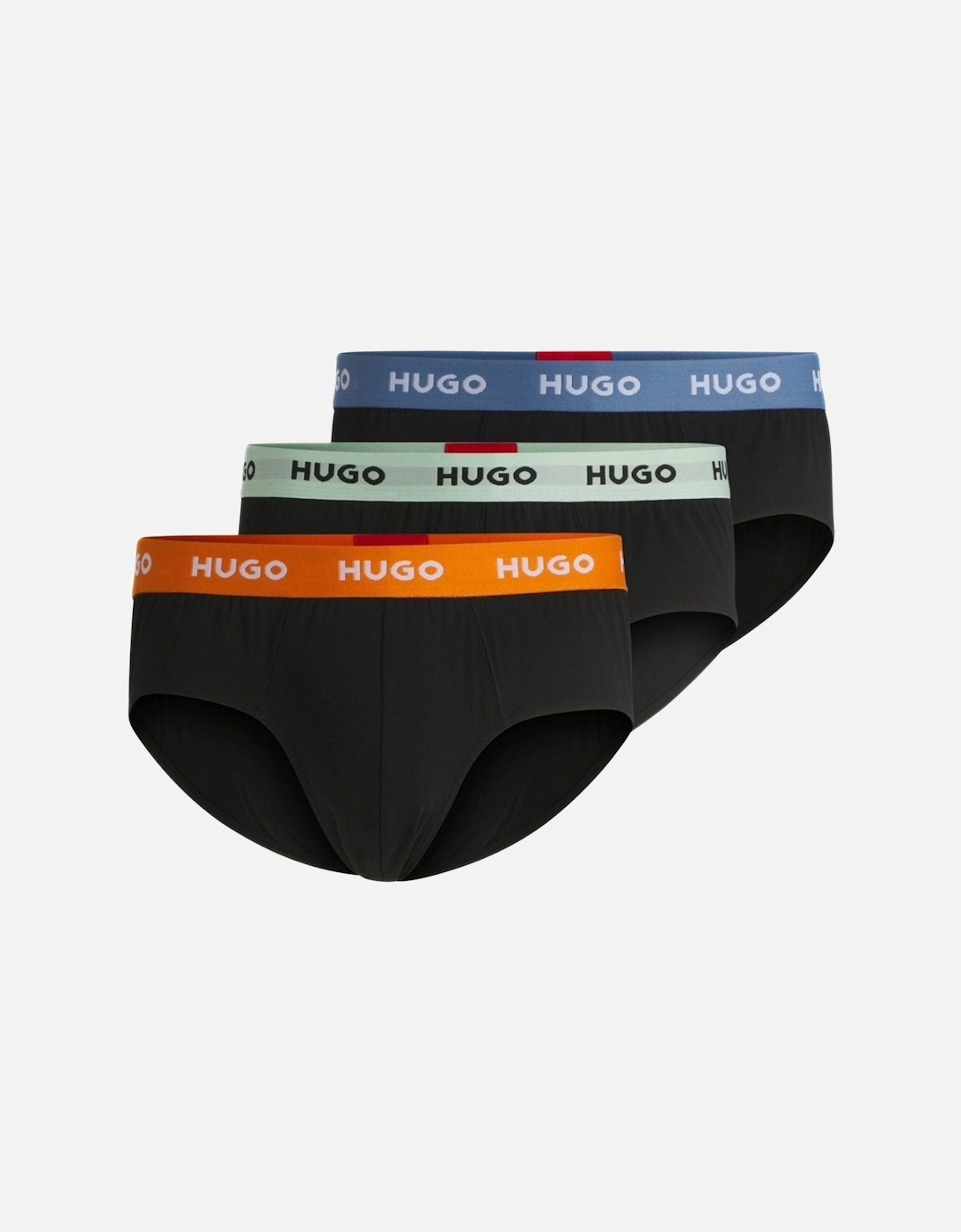 3-Pack Classic Logo Briefs, Black w/ orange/blue/mint, 8 of 7