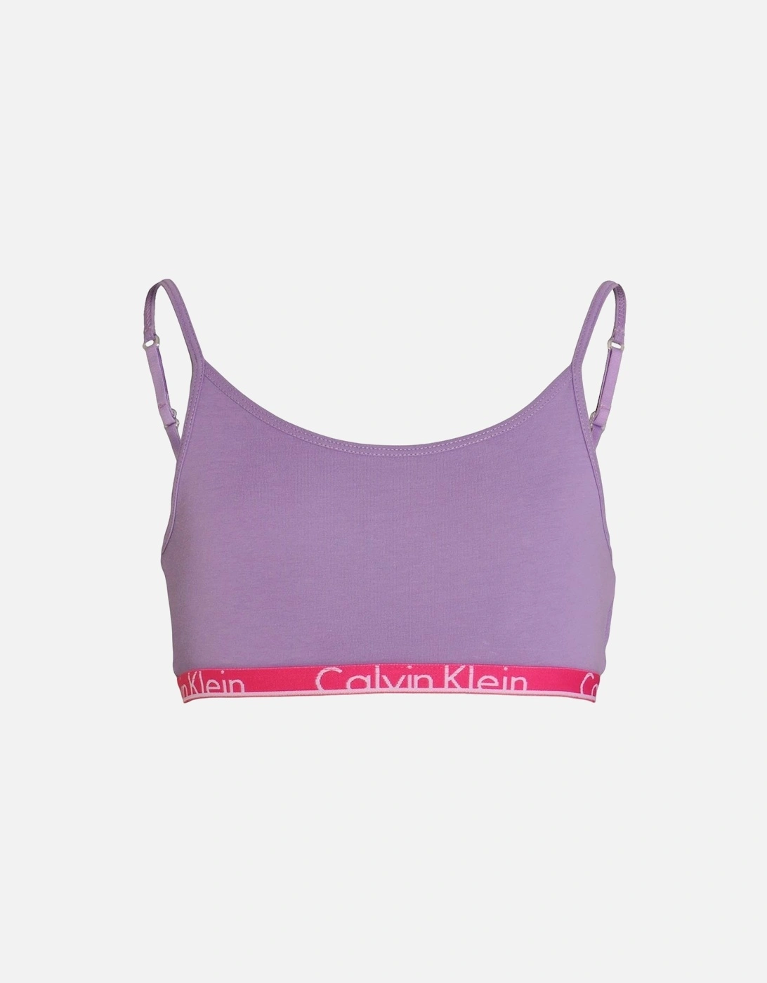 GIRLS 2 Pack Modern Cotton String Bralette, White Logo Print / Chalk Violet