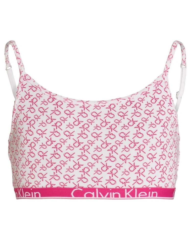 GIRLS 2 Pack Modern Cotton String Bralette, White Logo Print / Chalk Violet