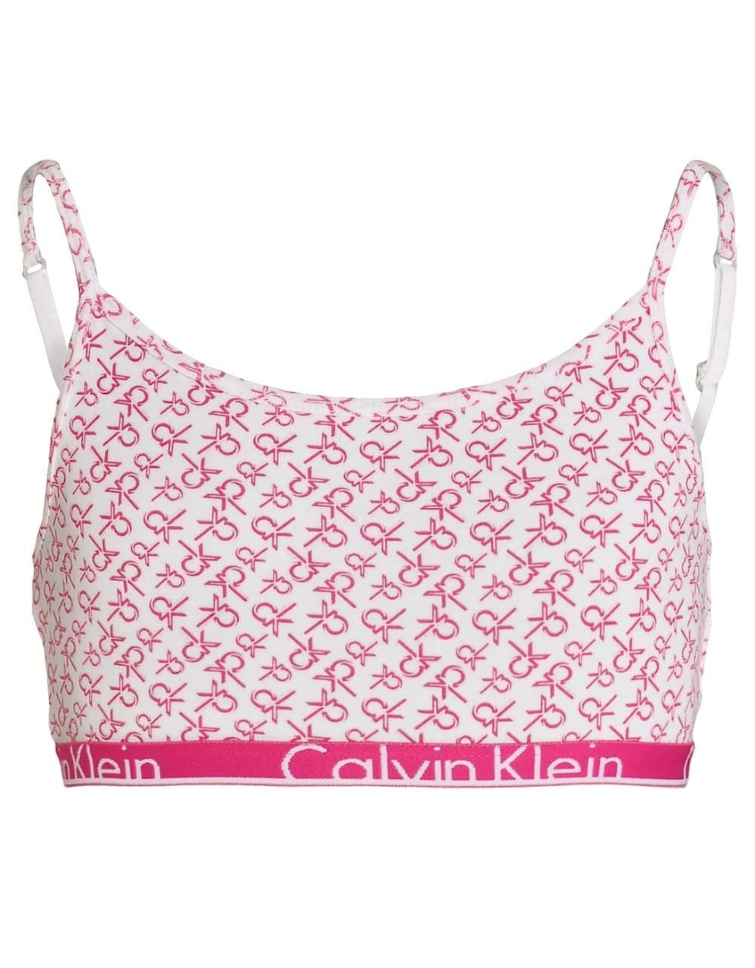 GIRLS 2 Pack Modern Cotton String Bralette, White Logo Print / Chalk Violet