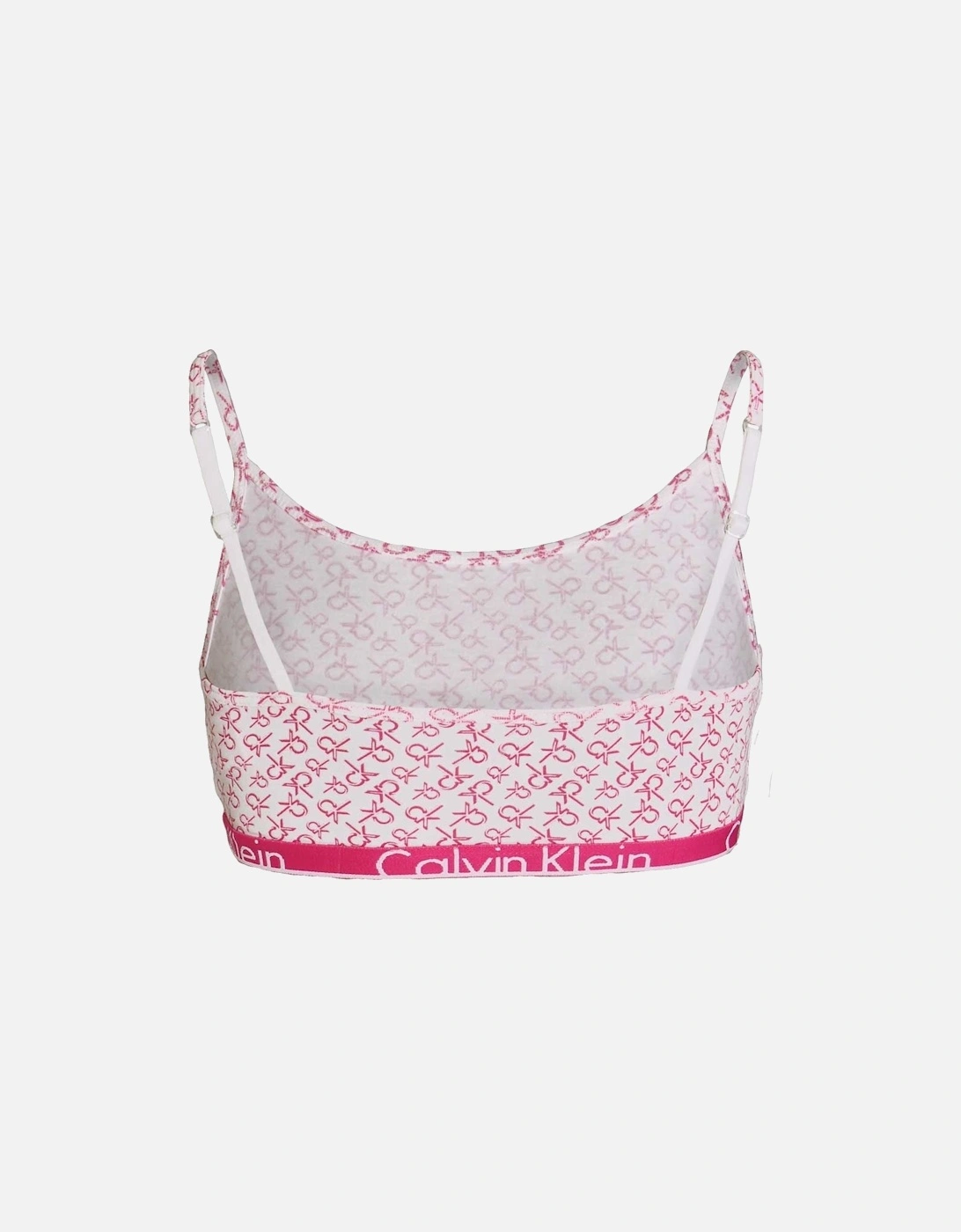 GIRLS 2 Pack Modern Cotton String Bralette, White Logo Print / Chalk Violet