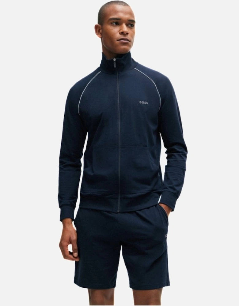 Mix & Match Zip-Thru Loungewear Track Jacket, Navy/grey