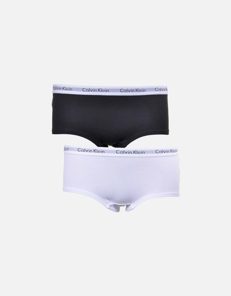 GIRLS 2 Pack Modern Cotton Shorty Brief, Black/White