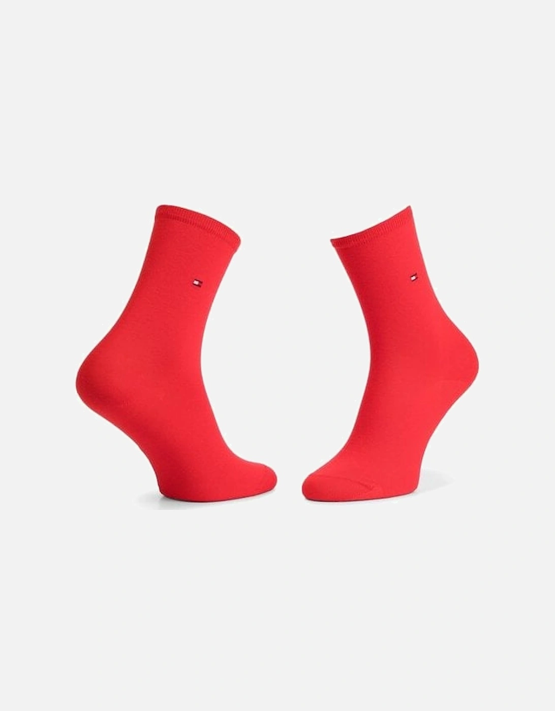 2-Pack Classic Embroidered Logo Women's Socks, Navy/Red