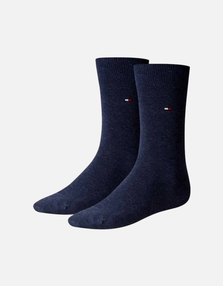 2-Pack Classic Embroidered Logo Women's Socks, Jeans Blue