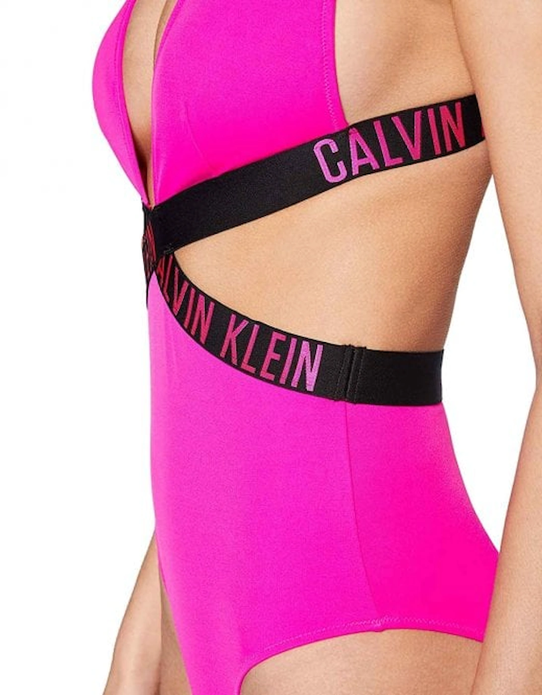 Intense Power Plunge One Piece Swimsuit, Pink Glo