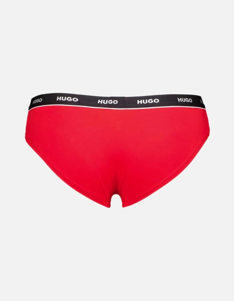 3-Pack Classic Logo Briefs, Black/Red/White