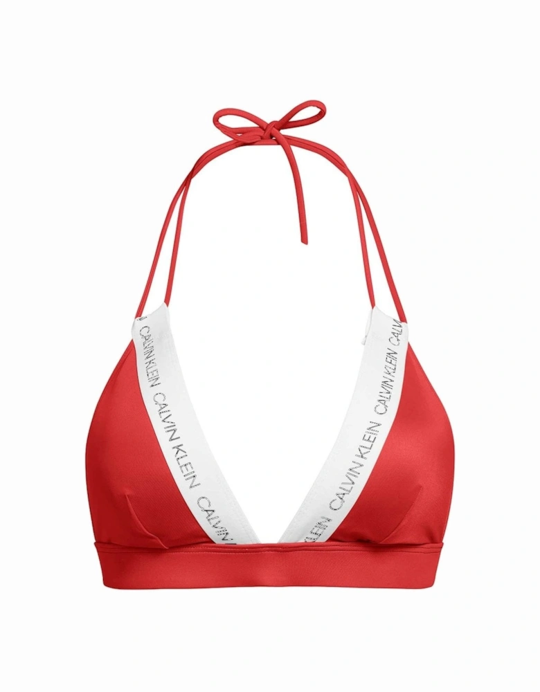 Swimwear CK LOGO Triangle Bikini Top, Laras Lipstick