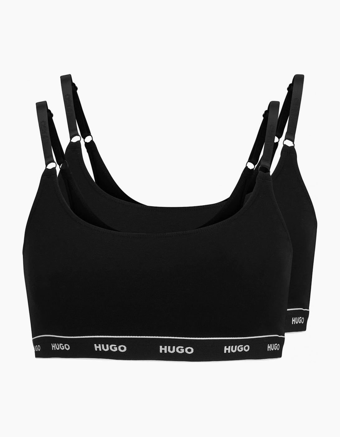Hugo Boss Women's Black 2-Pack Classic Logo Bralettes, - Size: 18/20