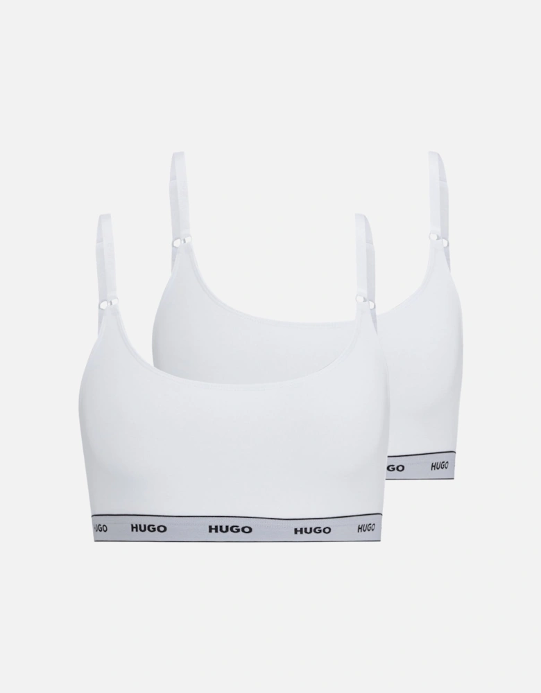 2-Pack Classic Logo Bralettes, White