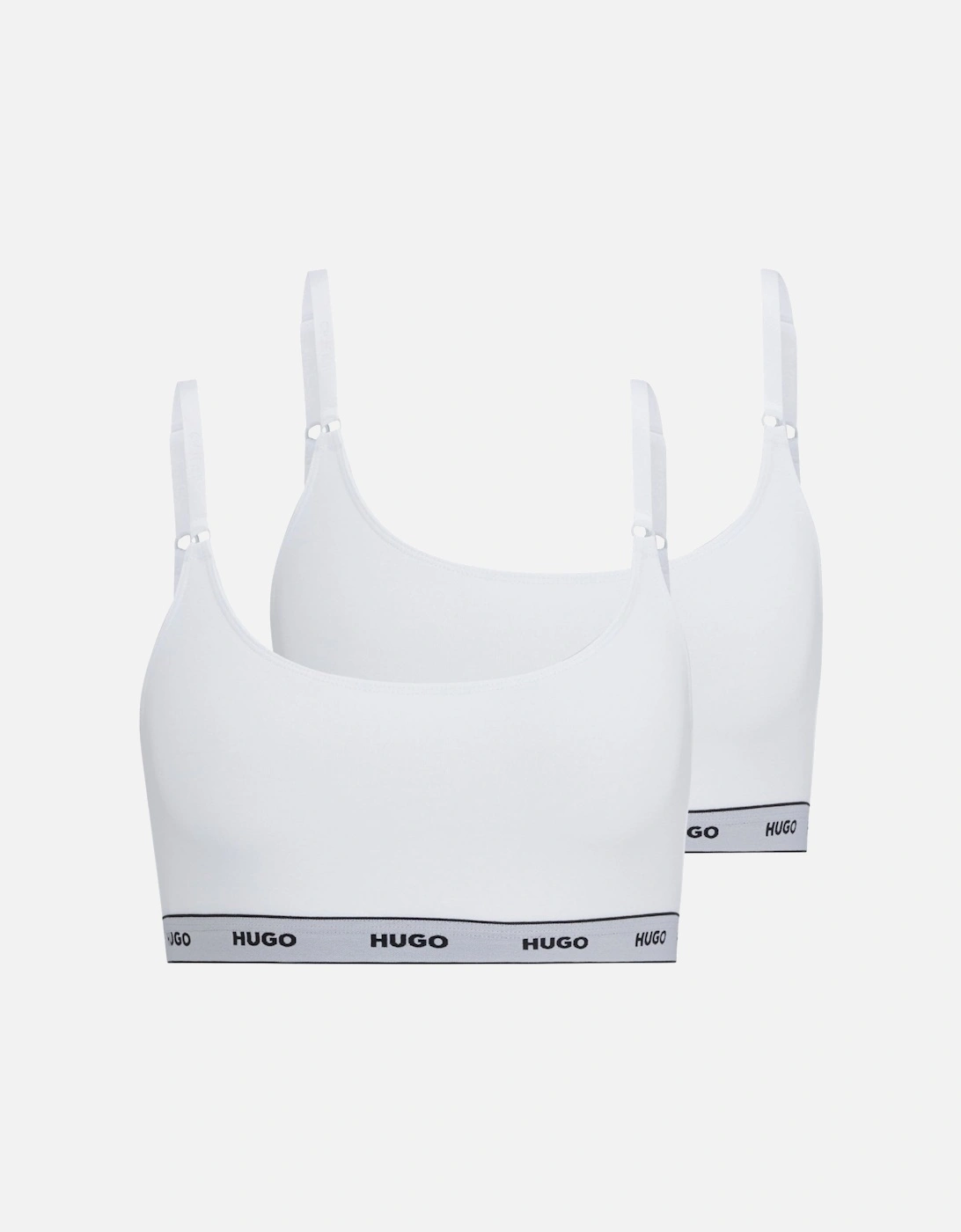 Hugo Boss Women's 2-Pack Classic Logo Bralettes, White - Size: 10/8