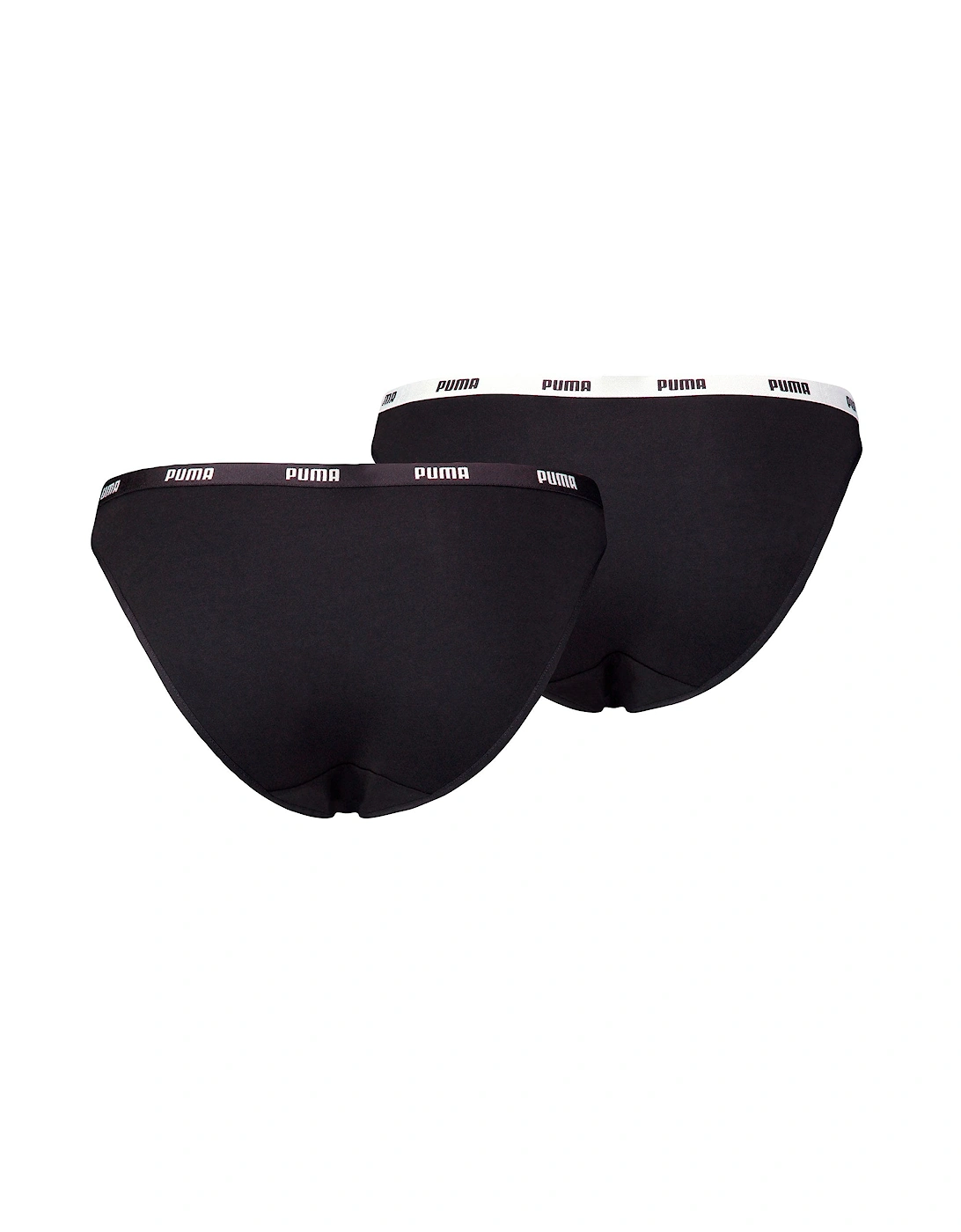 2-Pack Classic Logo Low-Rise Bikini Briefs, Black