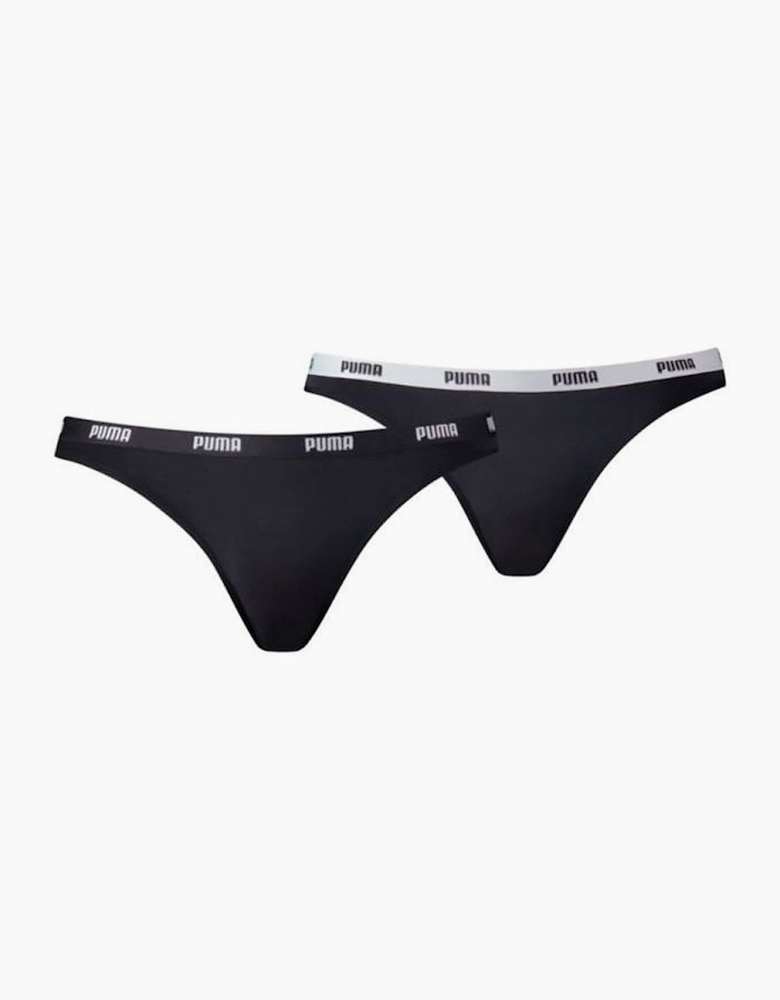 Puma Women's 2-Pack Classic Logo Low-Rise Bikini Briefs, Black - Size: 12