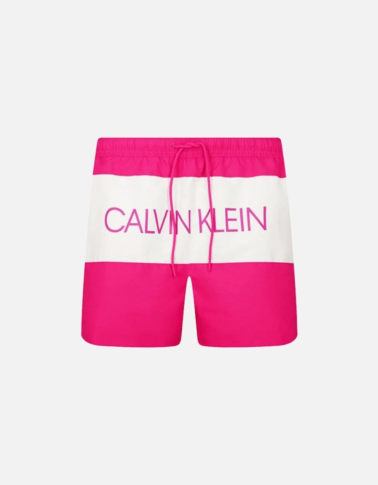 Core Logo Medium Drawstring Swim Shorts, Jewel Pink