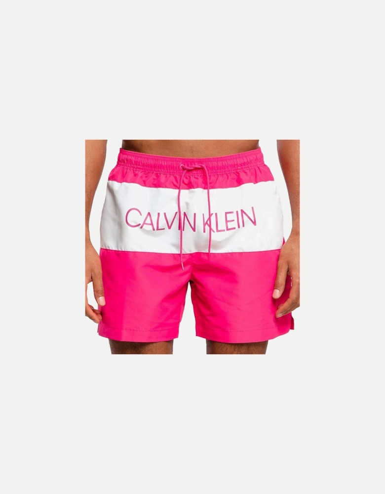 Core Logo Medium Drawstring Swim Shorts, Jewel Pink