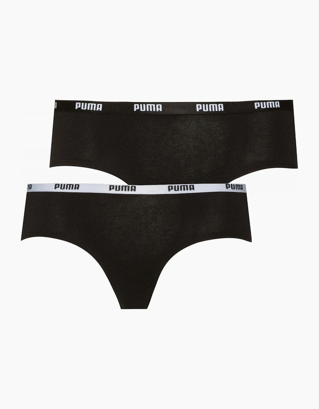 Puma Women's 2-Pack Classic Logo Low-Rise Hipster Briefs, Black - Size: 16