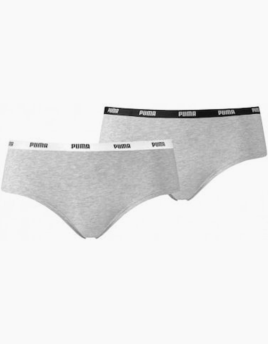 Puma Puma Women's 2-Pack Classic Logo Low-Rise Hipster Briefs, Grey Melange