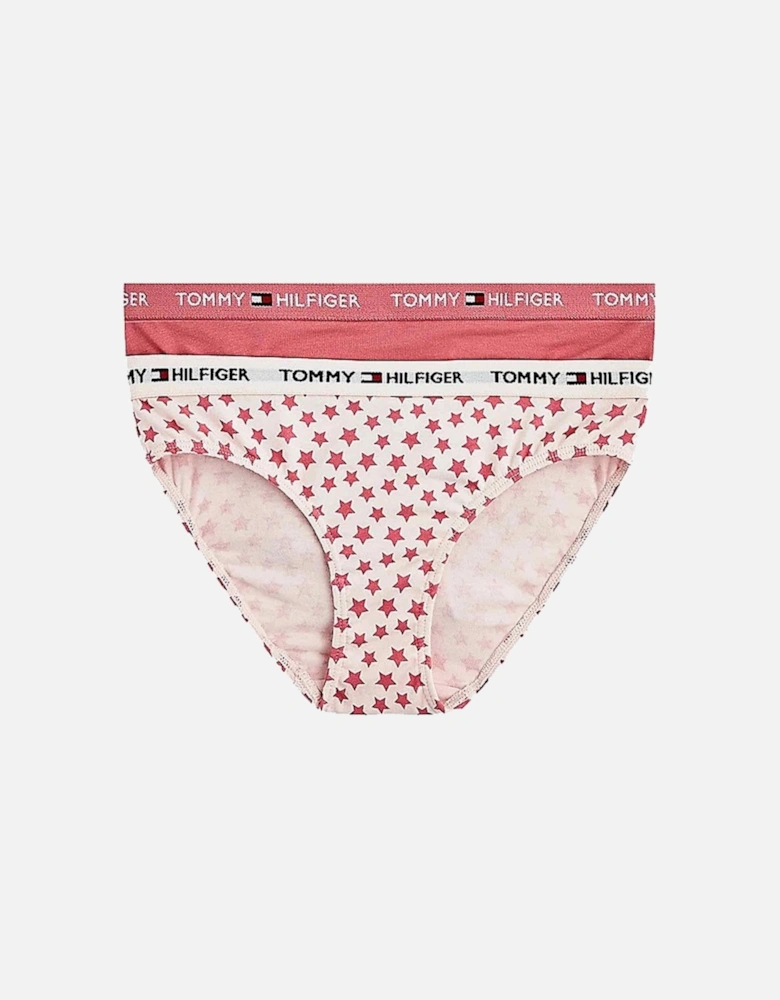 Girls 2 Pack Original Bikini Brief, Klu/Multi/Star/Aop/Hamptons Pink