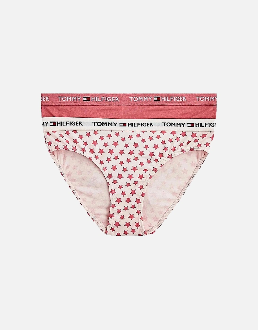 Tommy Hilfiger Girl's Girls 2 Pack Original Bikini Brief, Klu/Multi/Star/Aop/Hamptons Pink - Size: 8 years/9 years/10 years