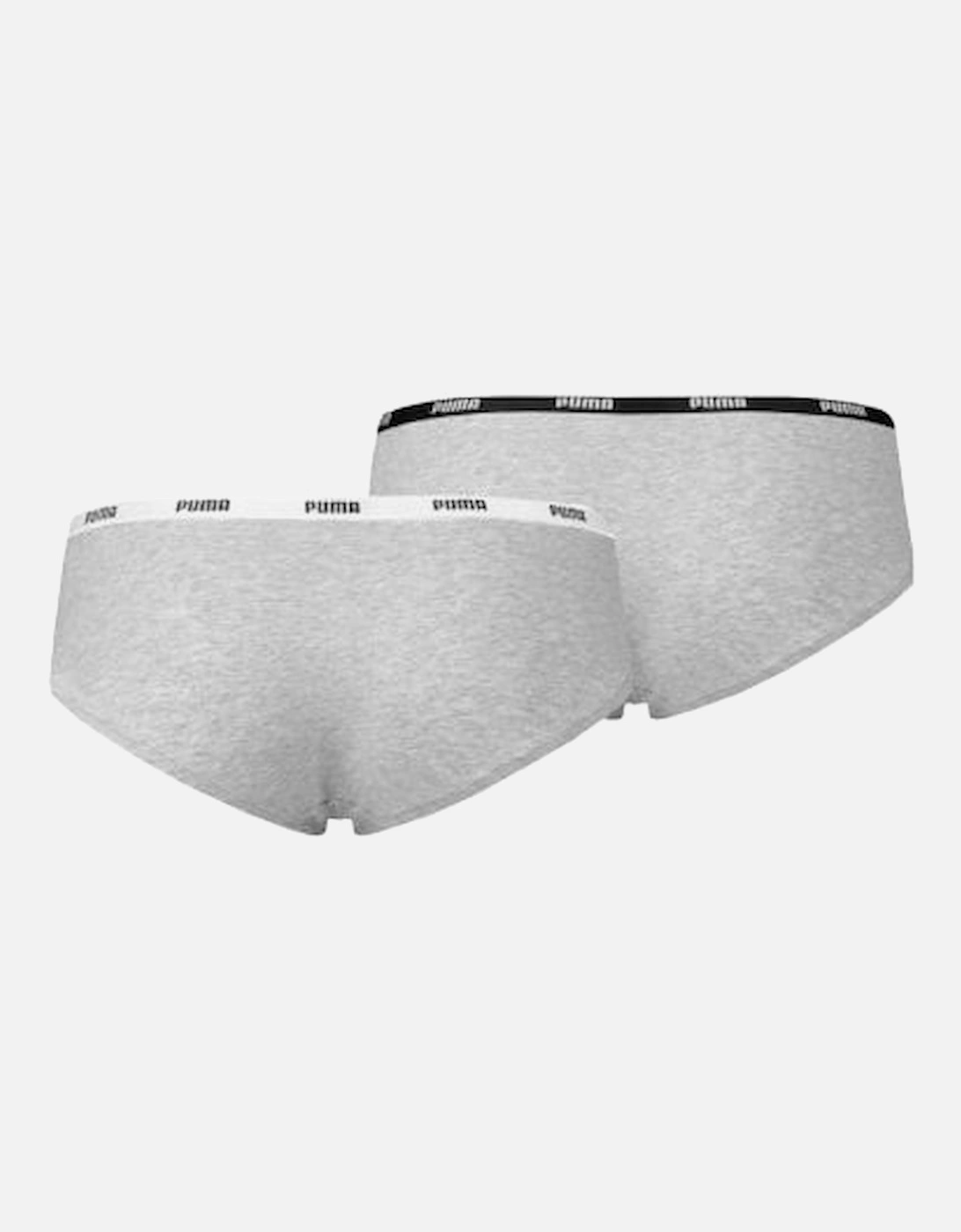 2-Pack Classic Logo Low-Rise Hipster Briefs, Grey Melange