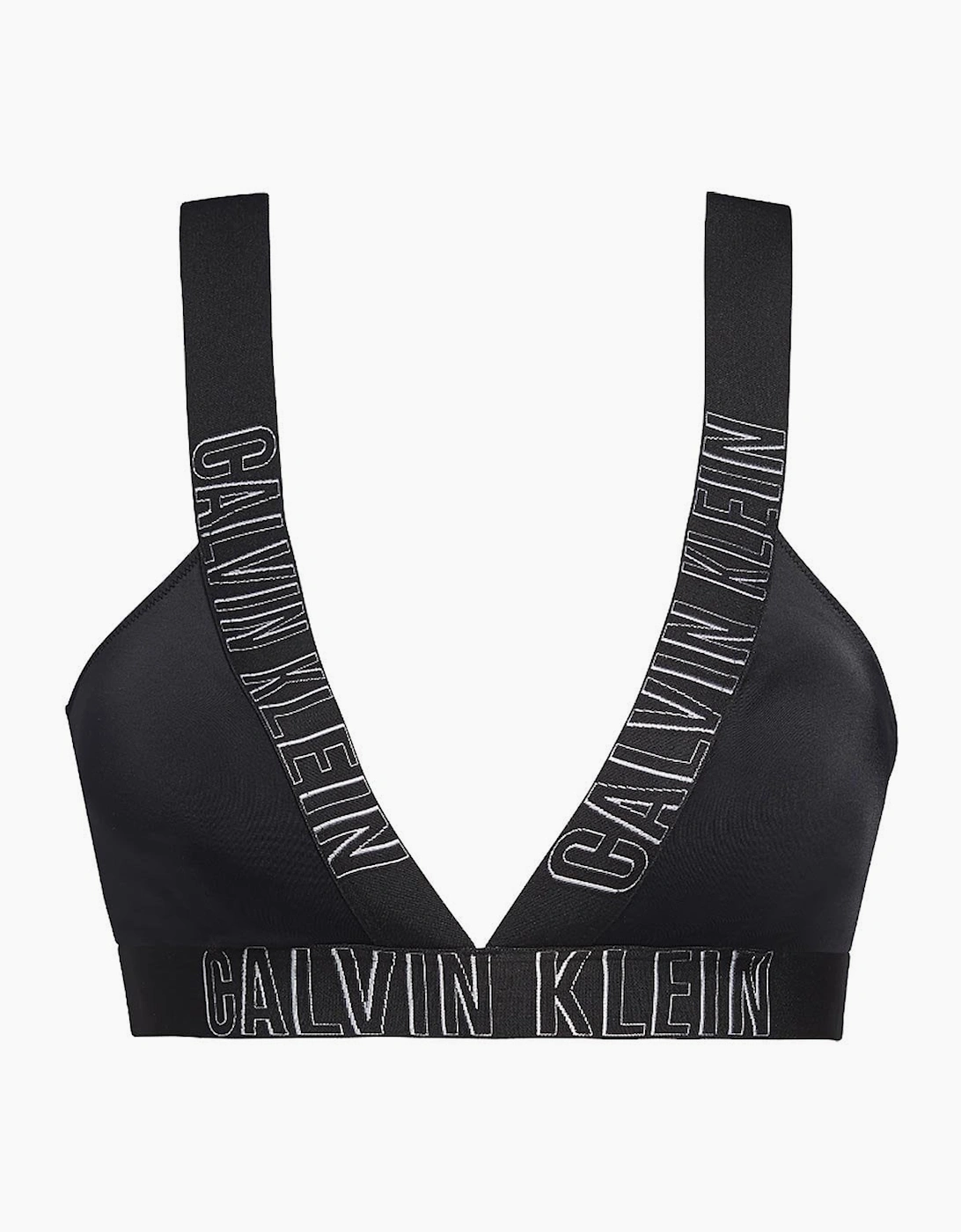 Calvin Klein Women's Intense Power Swimwear Plunge Bralette, Black - Size: L