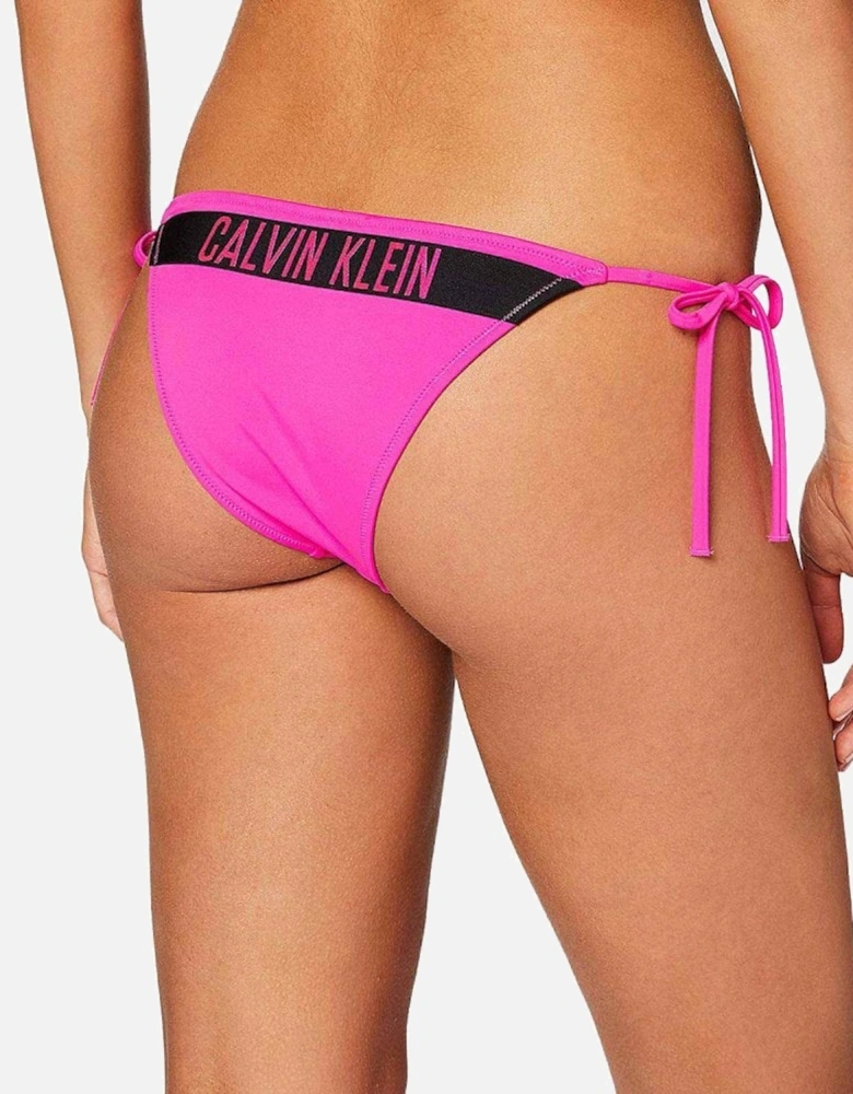 Intense Power Swimwear Side Tie Bikini Bottom, Pink Glo