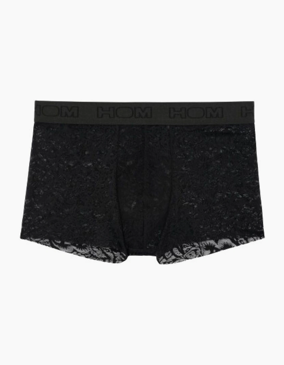 Hom Men's Black Temptation Free Cut Lace Boxer Trunk, - Size 32/30/31