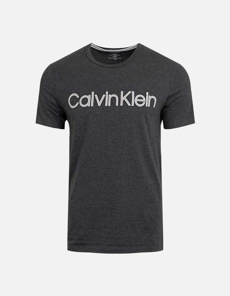 Cotton Logo Crew Neck T-Shirt, Charcoal Heather