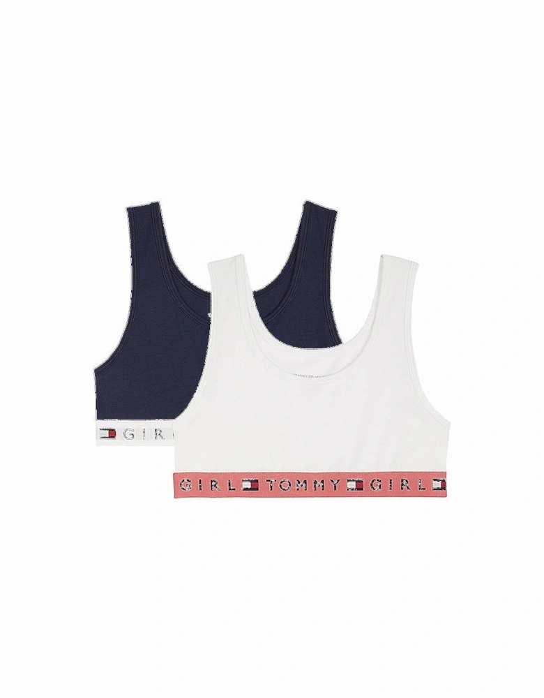 Girls 2 Pack REMIX Bralette, Navy Blazer / White