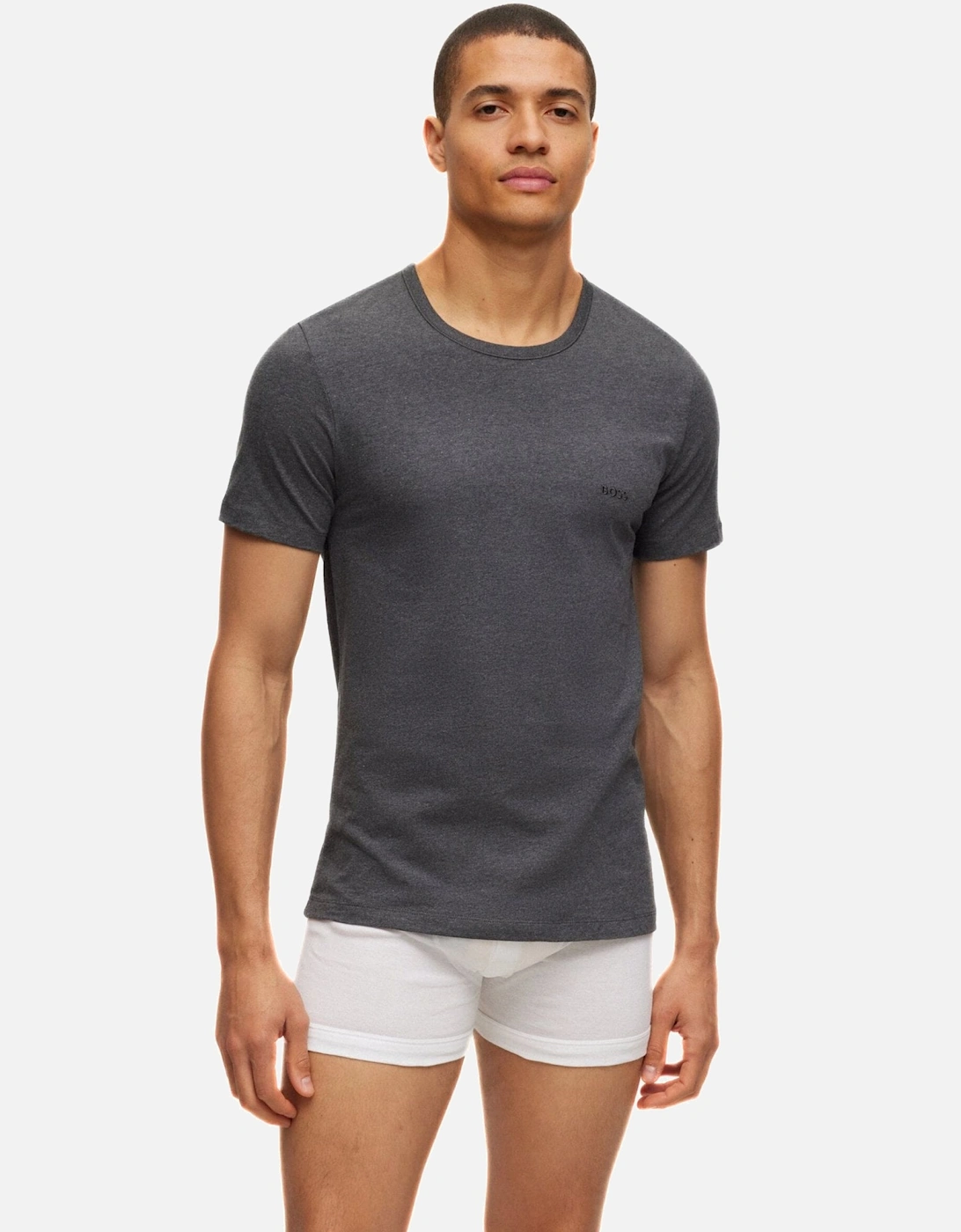 3-Pack Classic-Fit Crew-Neck T-Shirts, Charcoal/Black/Navy