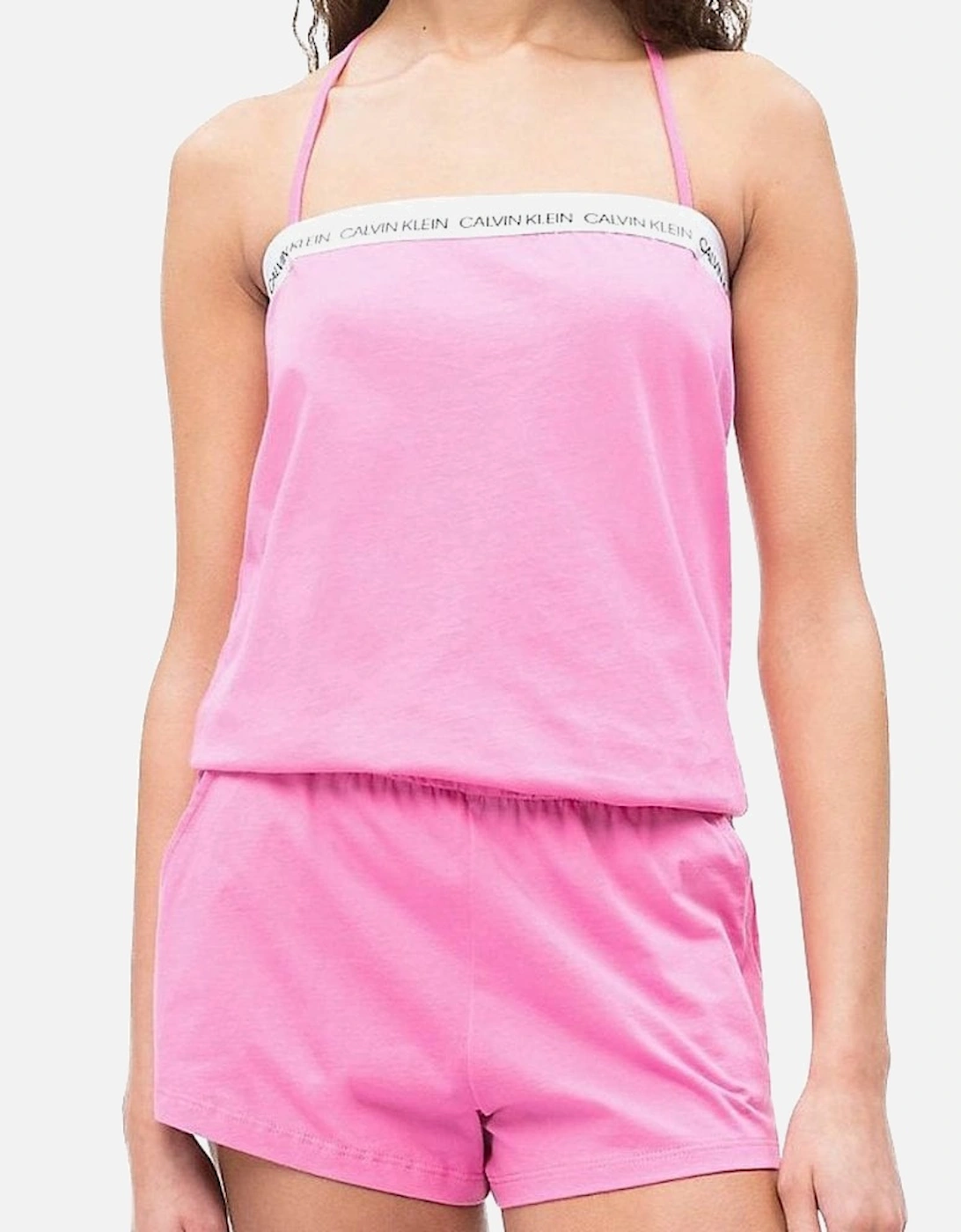Calvin Klein Women's Cotton Bandeau Romper Beachwear/Playsuit, Phlox Pink - Size: 10/8