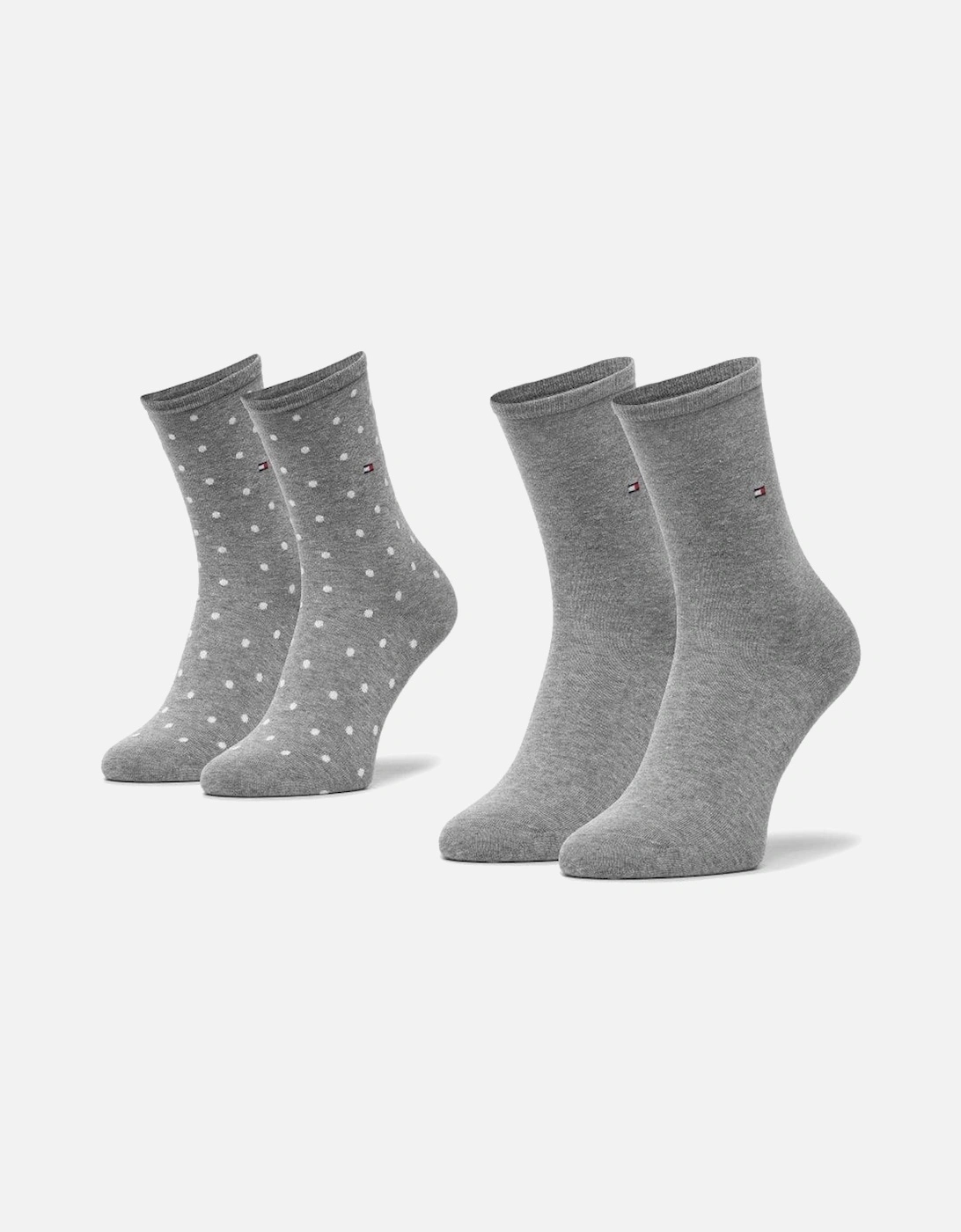 2-Pack Dots Pattern Women's Socks, Middle Grey Melange