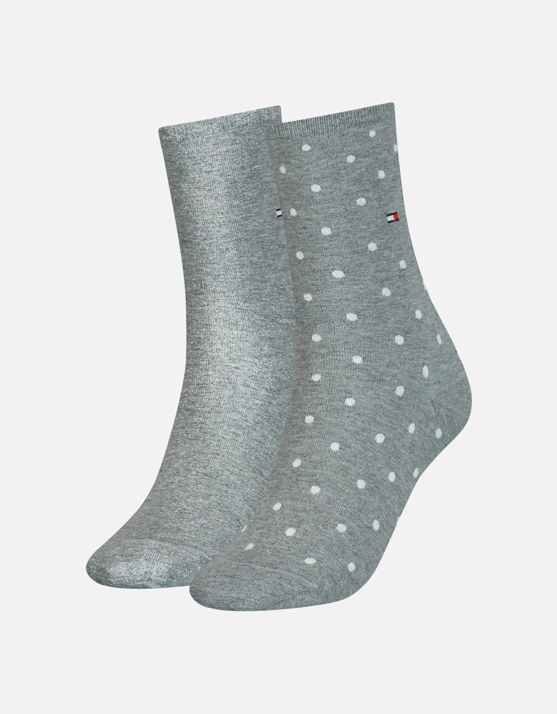 2-Pack Dots Pattern Women's Socks, Middle Grey Melange, 5 of 4