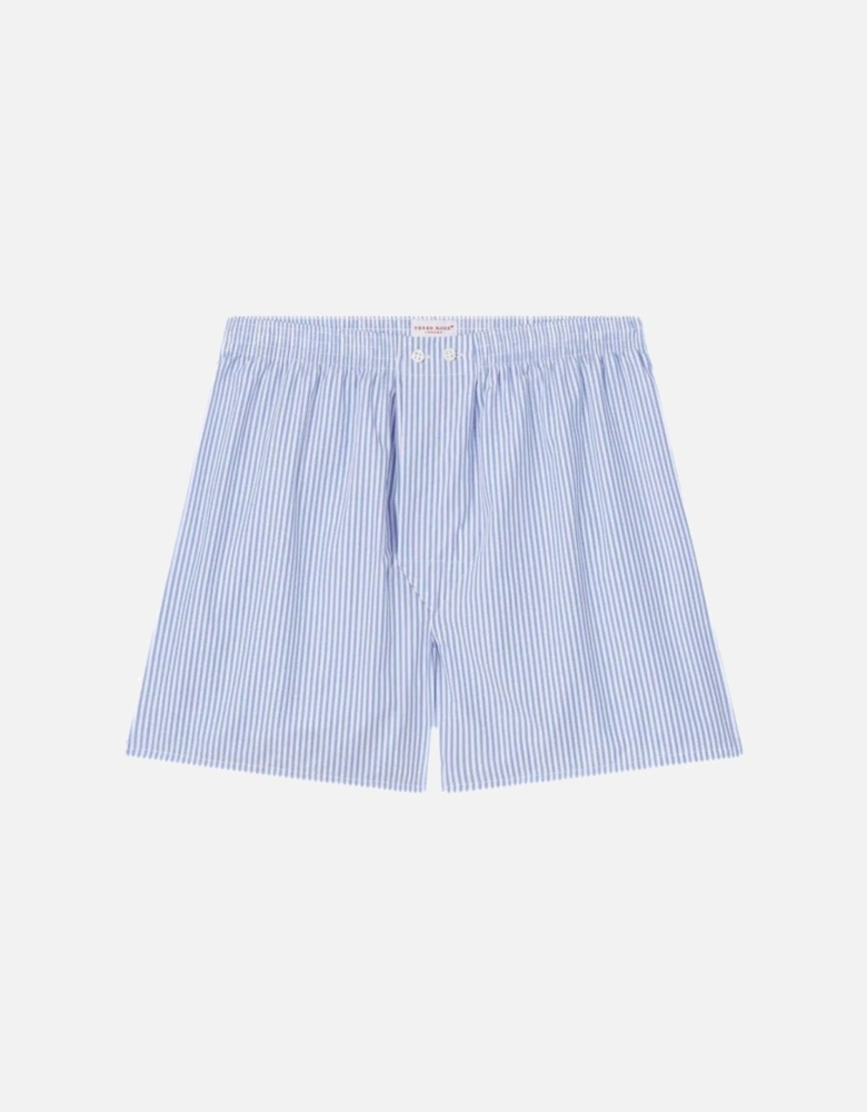 James Stripe Classic-Fit Cotton Boxer Shorts, Light Blue