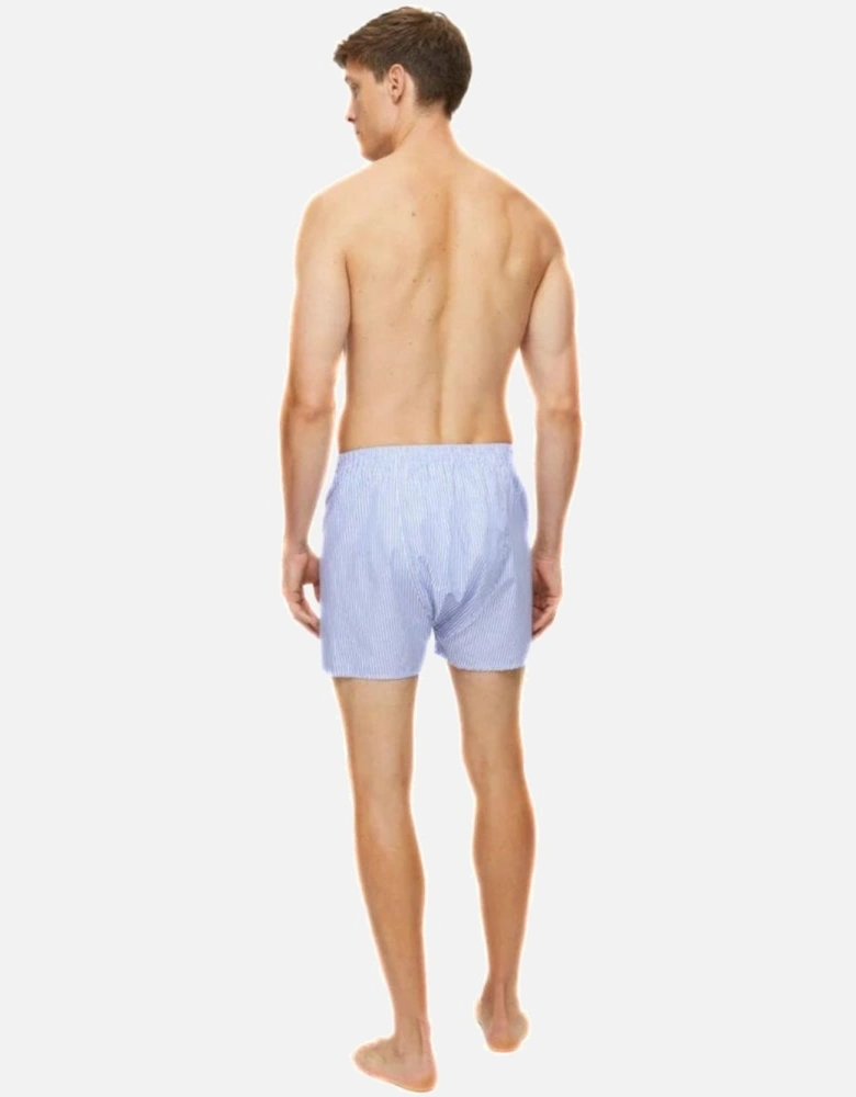 James Stripe Classic-Fit Cotton Boxer Shorts, Light Blue