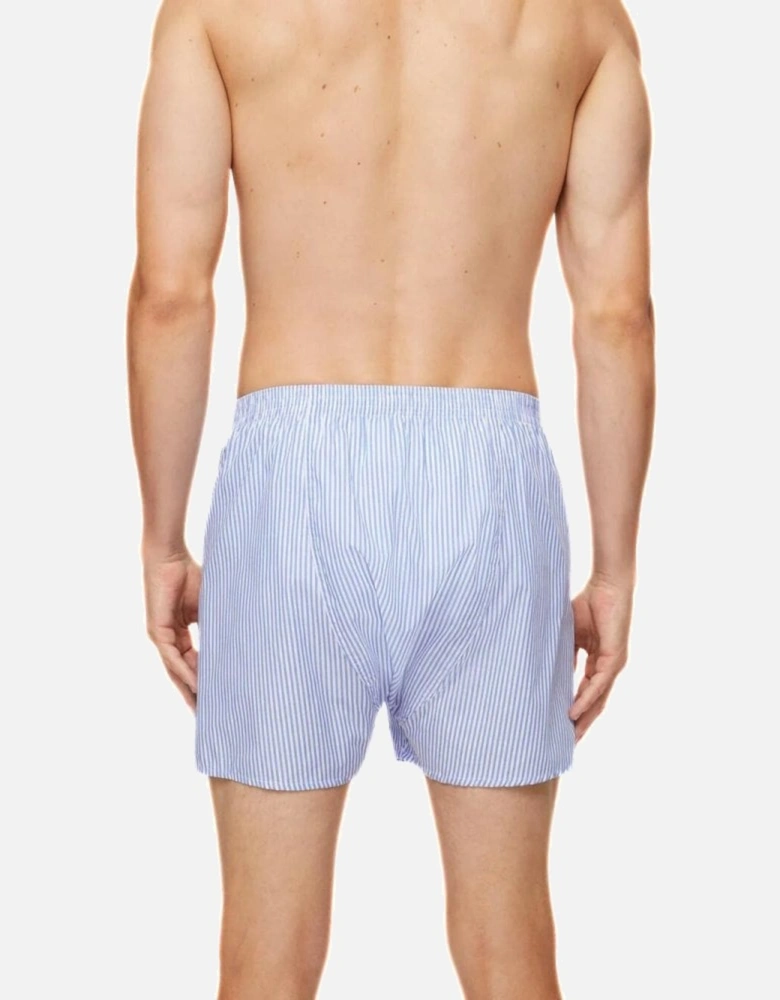 James Stripe Classic-Fit Cotton Boxer Shorts, Light Blue