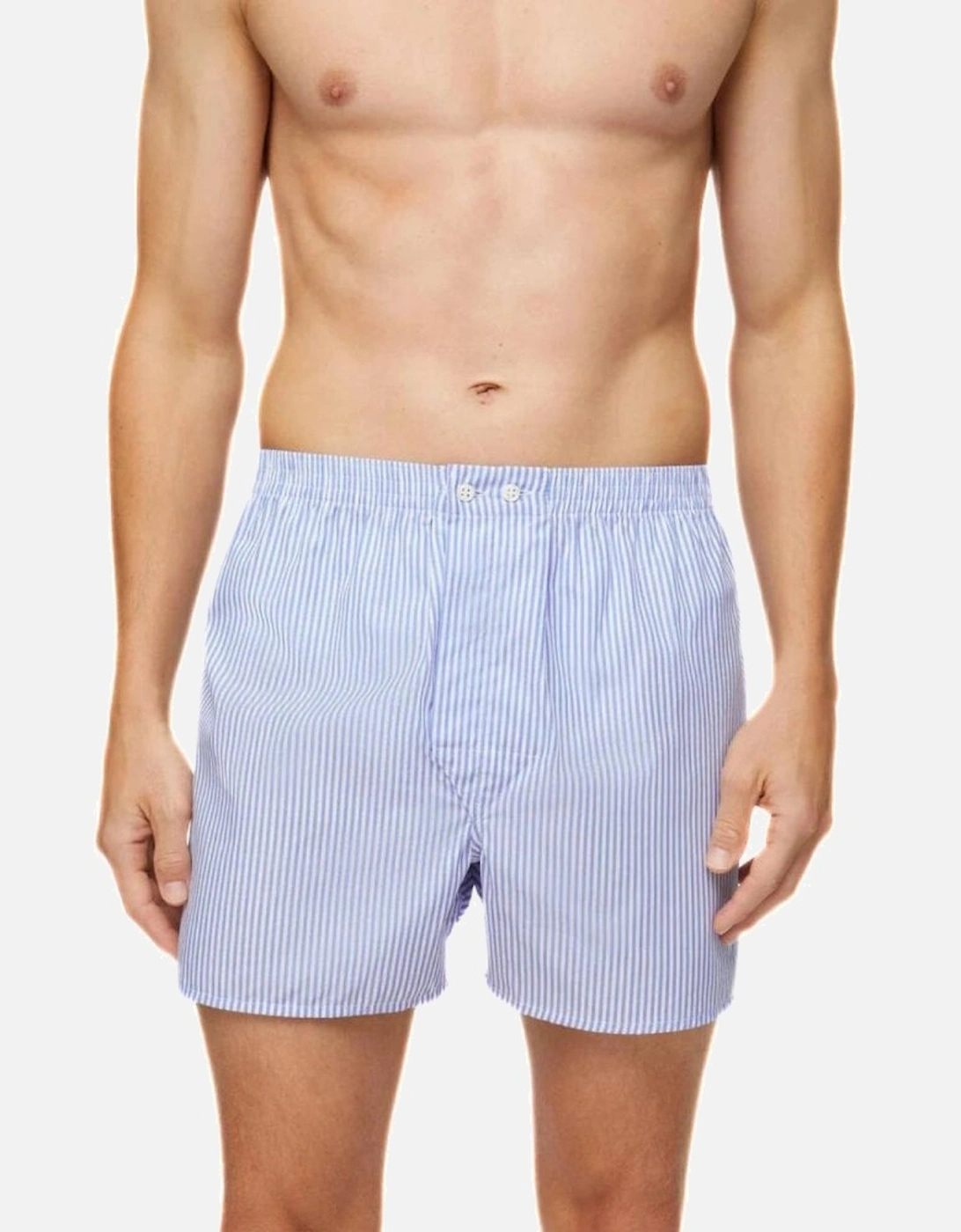 James Stripe Classic-Fit Cotton Boxer Shorts, Light Blue